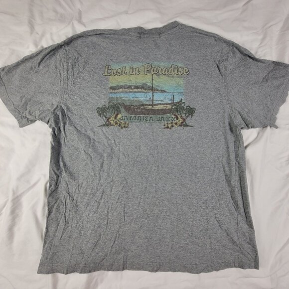 Jamaica Jaxx Lost In Paradise Mens Large Gray Graphic T Shirt Casual Outdoors - Picture 1 of 8